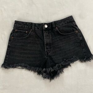 Zara black denim shorts